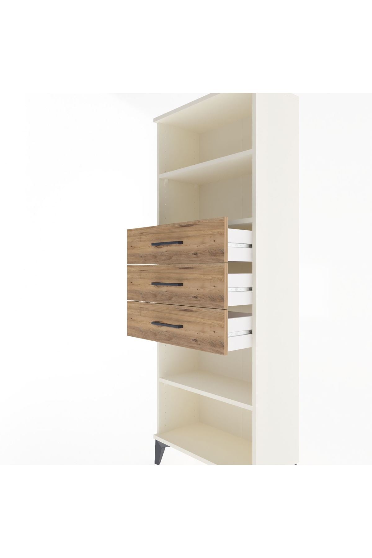 Arges Dolap 3 Raflı 3 Çekmeceli 60x30x163 Aytaşı-Çam