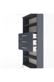 Arges Dolap 3 Raflı 3 Çekmeceli 60x30x163 Antrasit-Antrasit
