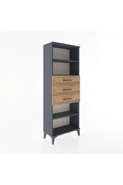 Arges Dolap 3 Raflı 3 Çekmeceli 60x30x163 Antrasit-Çam