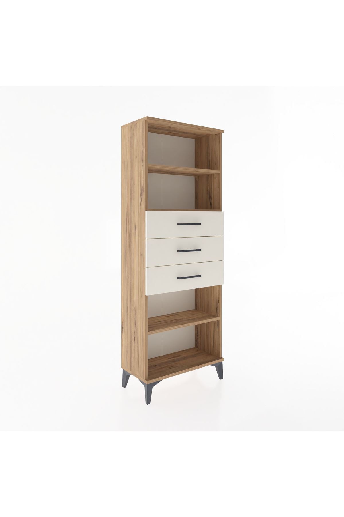 Arges Dolap 3 Raflı 3 Çekmeceli 60x30x163 Çam-Aytaşı