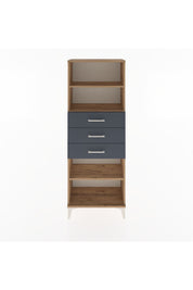 Arges Dolap 3 Raflı 3 Çekmeceli 60x30x163 Çam-Antrasit