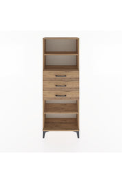 Arges Dolap 3 Raflı 3 Çekmeceli 60x30x163 Çam-Çam