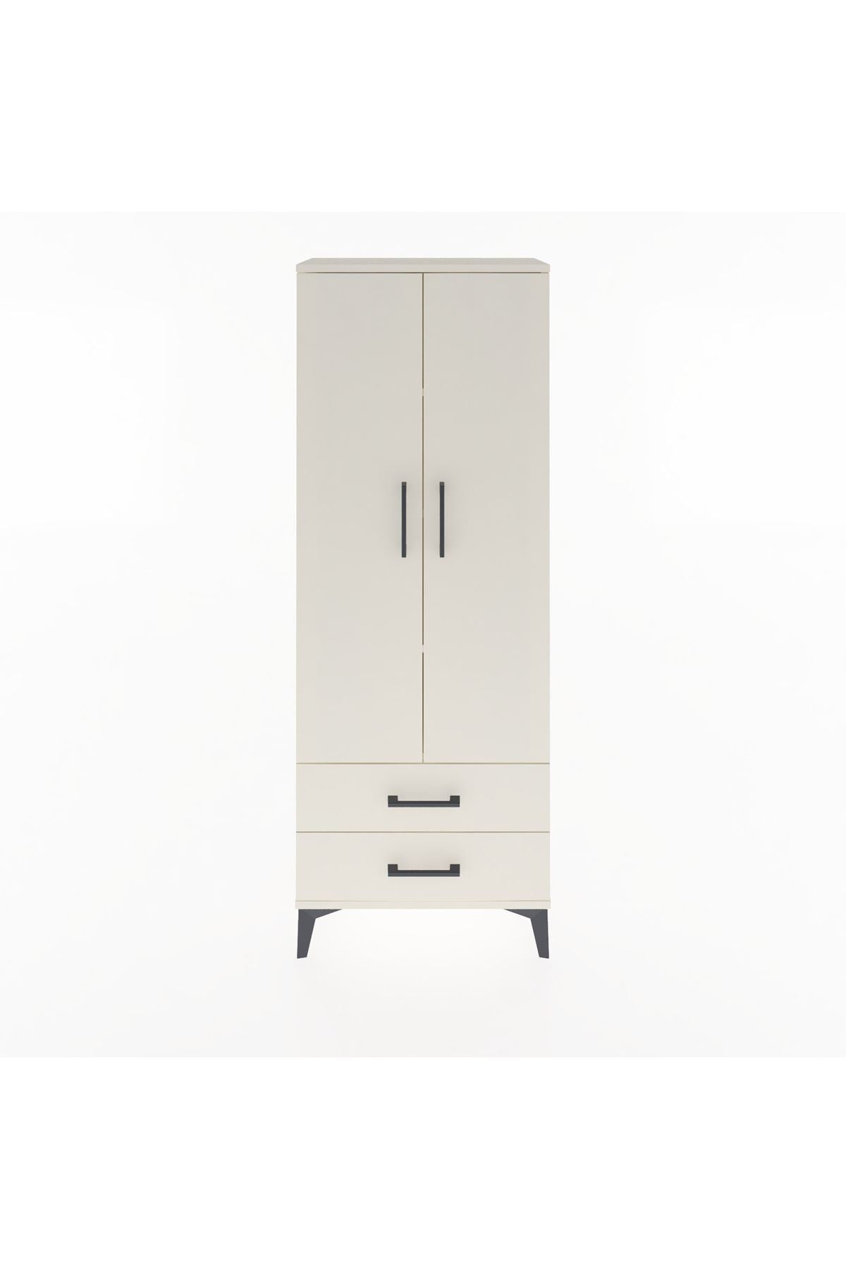 Arges Dolap 4 Raflı 2 Çekmeceli 2 Kapaklı 60x30x163 Aytaşı-Aytaşı