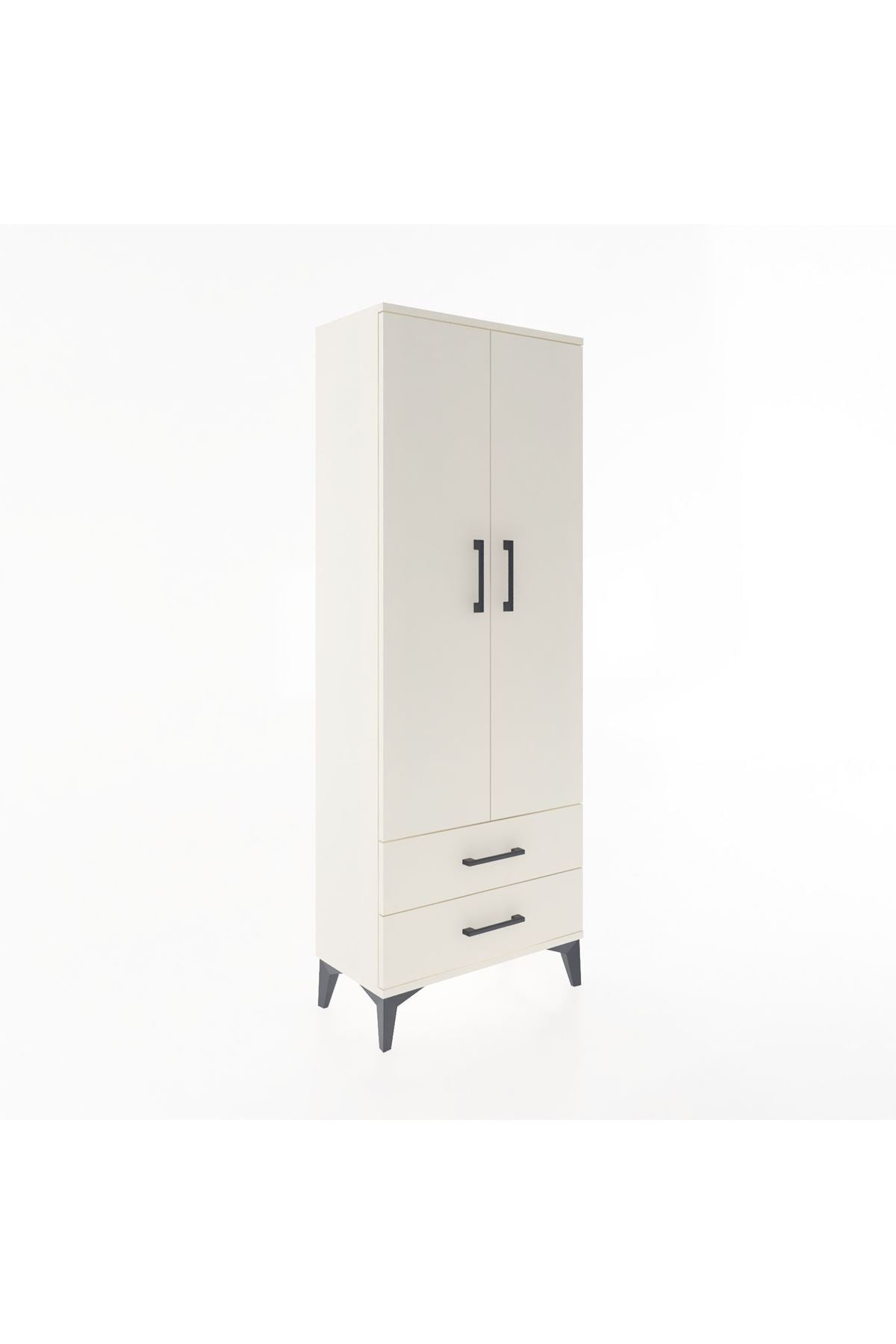 Arges Dolap 4 Raflı 2 Çekmeceli 2 Kapaklı 60x30x163 Aytaşı-Aytaşı