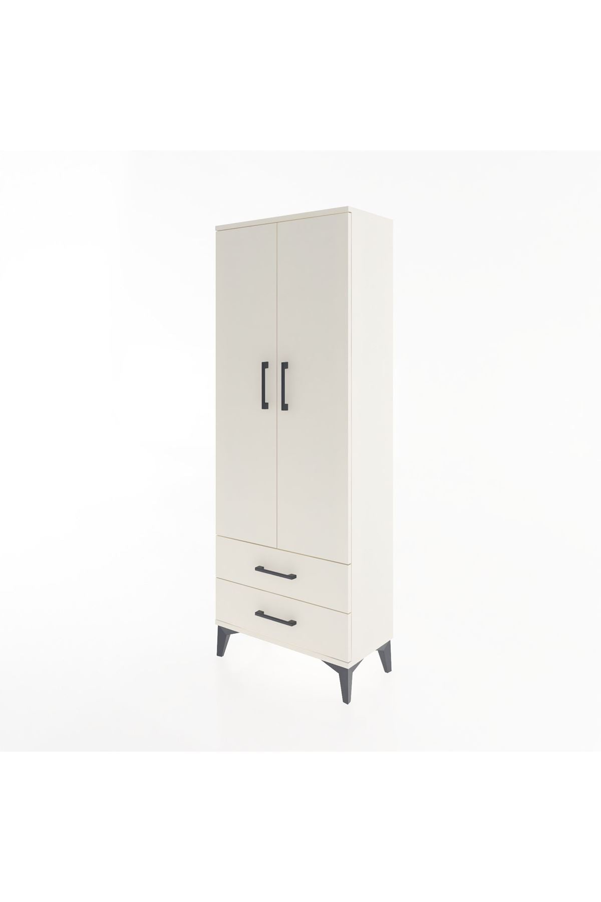 Arges Dolap 4 Raflı 2 Çekmeceli 2 Kapaklı 60x30x163 Aytaşı-Aytaşı