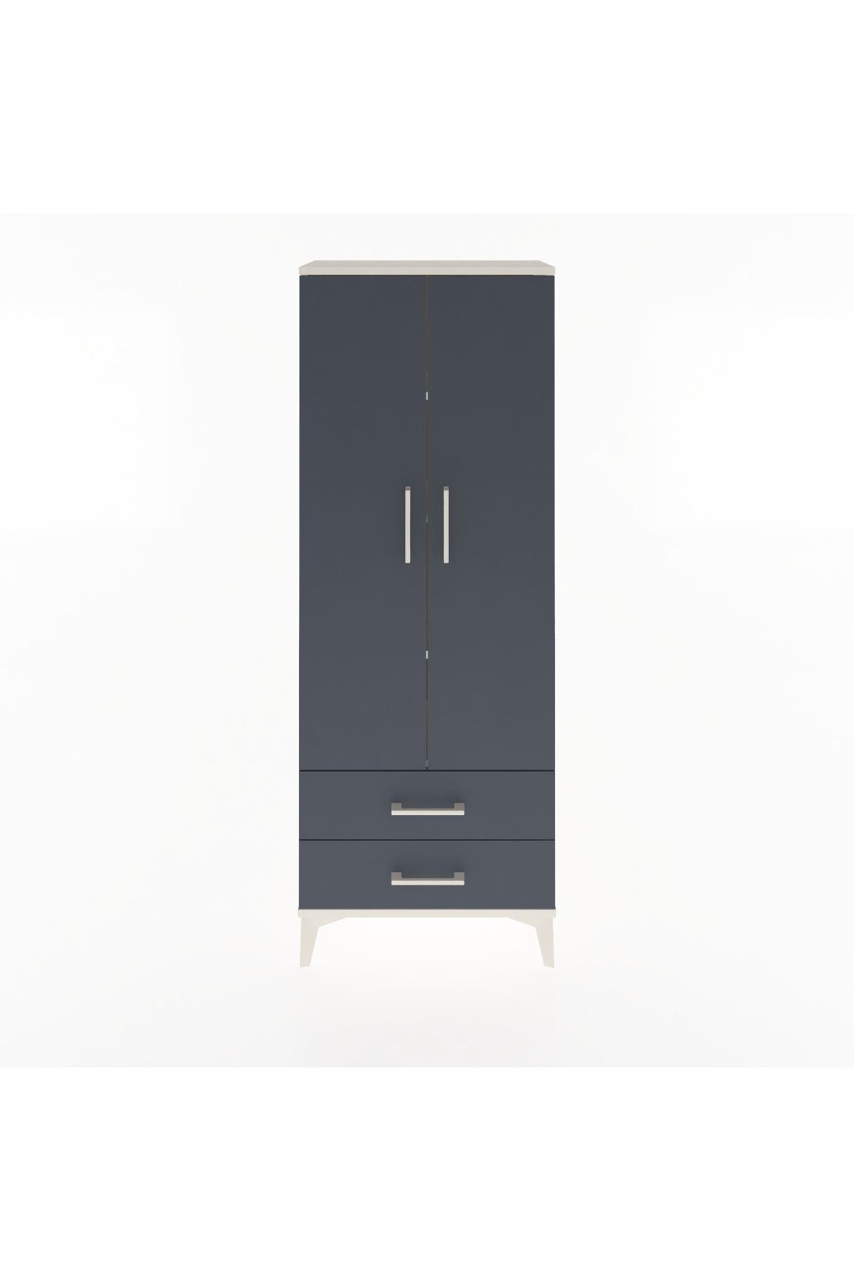 Arges Dolap 4 Raflı 2 Çekmeceli 2 Kapaklı 60x30x163 Aytaşı-Antrasit