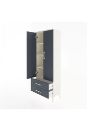 Arges Dolap 4 Raflı 2 Çekmeceli 2 Kapaklı 60x30x163 Aytaşı-Antrasit