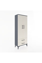 Arges Dolap 4 Raflı 2 Çekmeceli 2 Kapaklı 60x30x163 Antrasit-Aytaşı