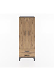 Arges Dolap 4 Raflı 2 Çekmeceli 2 Kapaklı 60x30x163 Antrasit-Çam