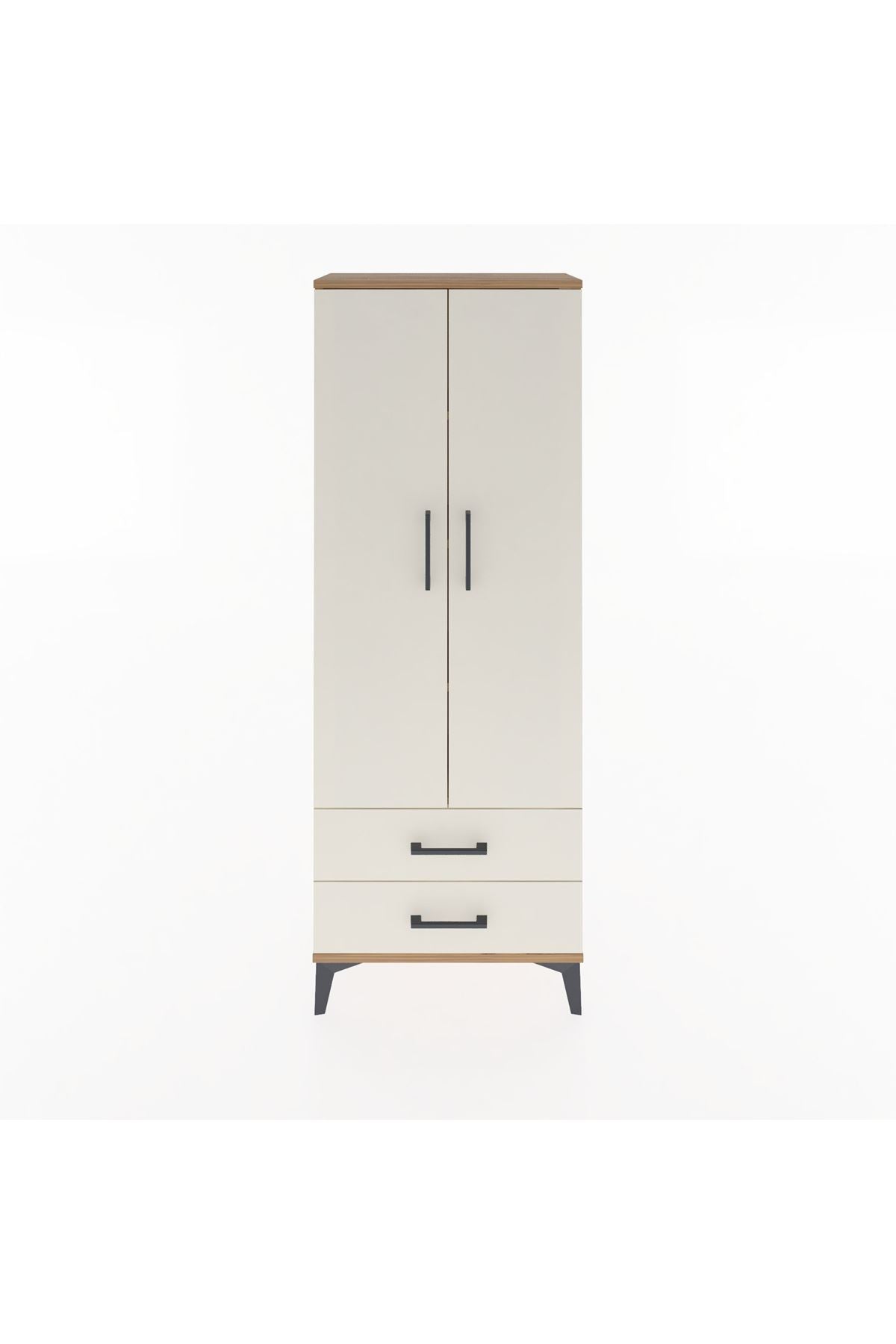 Arges Dolap 4 Raflı 2 Çekmeceli 2 Kapaklı 60x30x163 Çam-Aytaşı