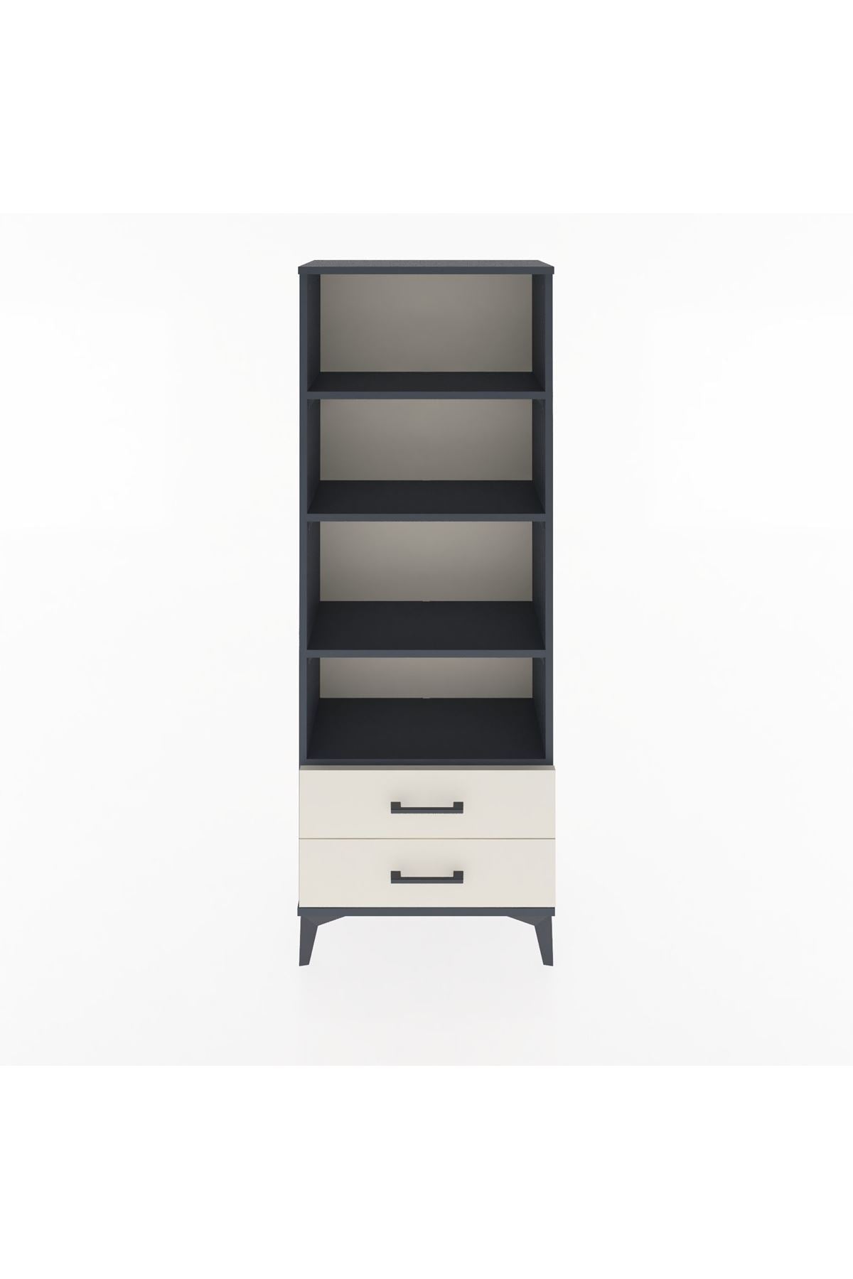 Arges Dolap 4 Raflı 2 Çekmeceli 60x30x163 Antrasit-Aytaşı