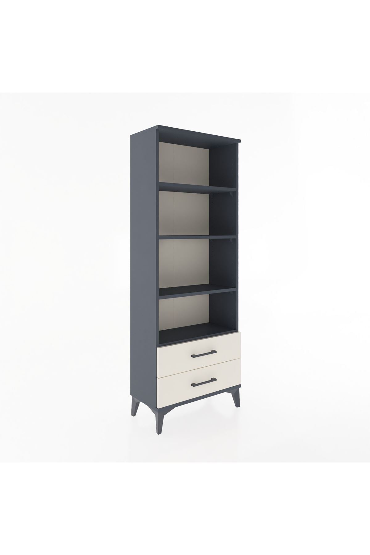 Arges Dolap 4 Raflı 2 Çekmeceli 60x30x163 Antrasit-Aytaşı