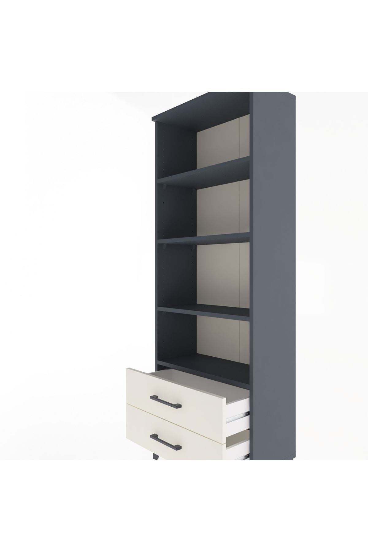 Arges Dolap 4 Raflı 2 Çekmeceli 60x30x163 Antrasit-Aytaşı