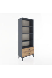 Arges Dolap 4 Raflı 2 Çekmeceli 60x30x163 Antrasit-Çam