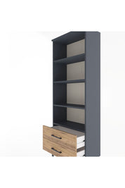 Arges Dolap 4 Raflı 2 Çekmeceli 60x30x163 Antrasit-Çam