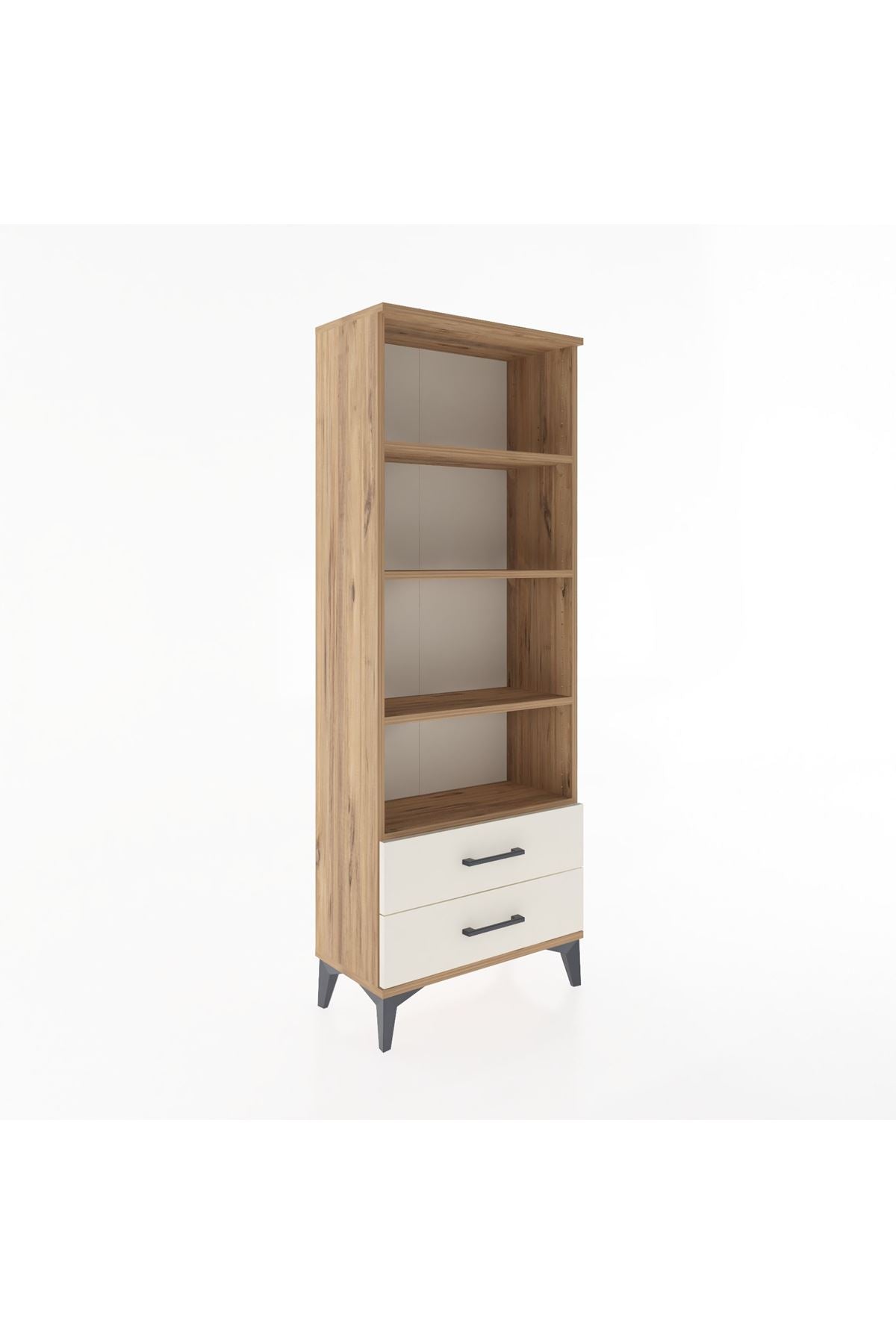 Arges Dolap 4 Raflı 2 Çekmeceli 60x30x163 Çam-Aytaşı