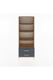 Arges Dolap 4 Raflı 2 Çekmeceli 60x30x163 Çam-Antrasit