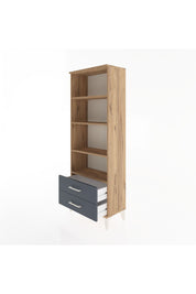 Arges Dolap 4 Raflı 2 Çekmeceli 60x30x163 Çam-Antrasit