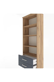 Arges Dolap 4 Raflı 2 Çekmeceli 60x30x163 Çam-Antrasit