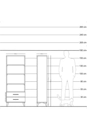 Arges Dolap 4 Raflı 2 Çekmeceli 60x30x163 Çam-Antrasit