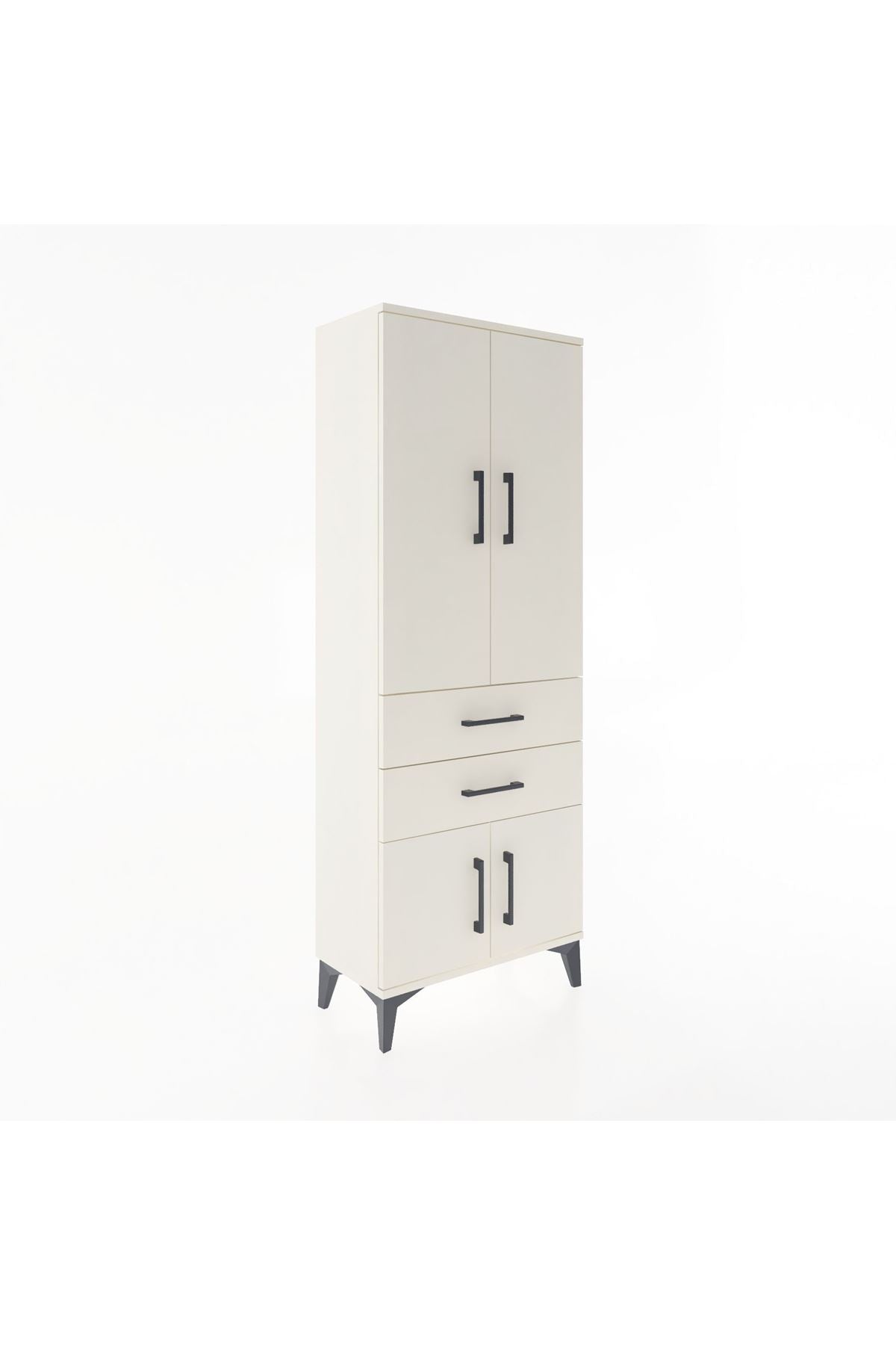 Arges Dolap 3 Raflı 2 Çekmeceli 4 Kapaklı 60x30x163 Aytaşı-Aytaşı