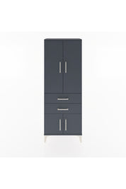 Arges Dolap 3 Raflı 2 Çekmeceli 4 Kapaklı 60x30x163 Antrasit-Antrasit
