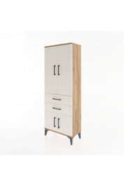 Arges Dolap 3 Raflı 2 Çekmeceli 4 Kapaklı 60x30x163 Çam-Aytaşı
