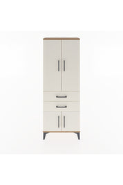 Arges Dolap 3 Raflı 2 Çekmeceli 4 Kapaklı 60x30x163 Çam-Aytaşı