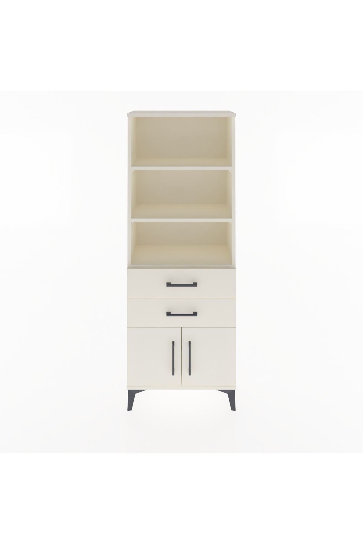 Arges Dolap 3 Raflı 2 Çekmeceli 2 Kapaklı 60x30x163 Aytaşı-Aytaşı