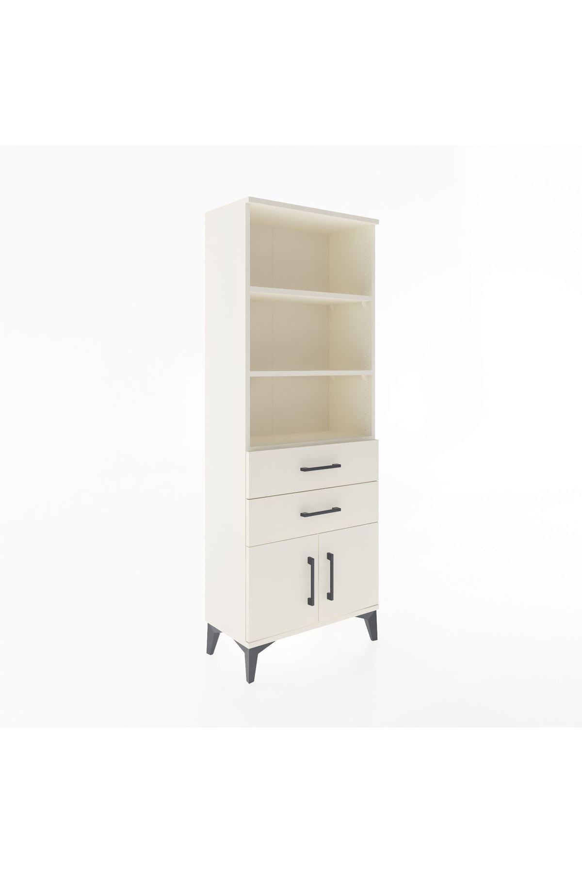 Arges Dolap 3 Raflı 2 Çekmeceli 2 Kapaklı 60x30x163 Aytaşı-Aytaşı