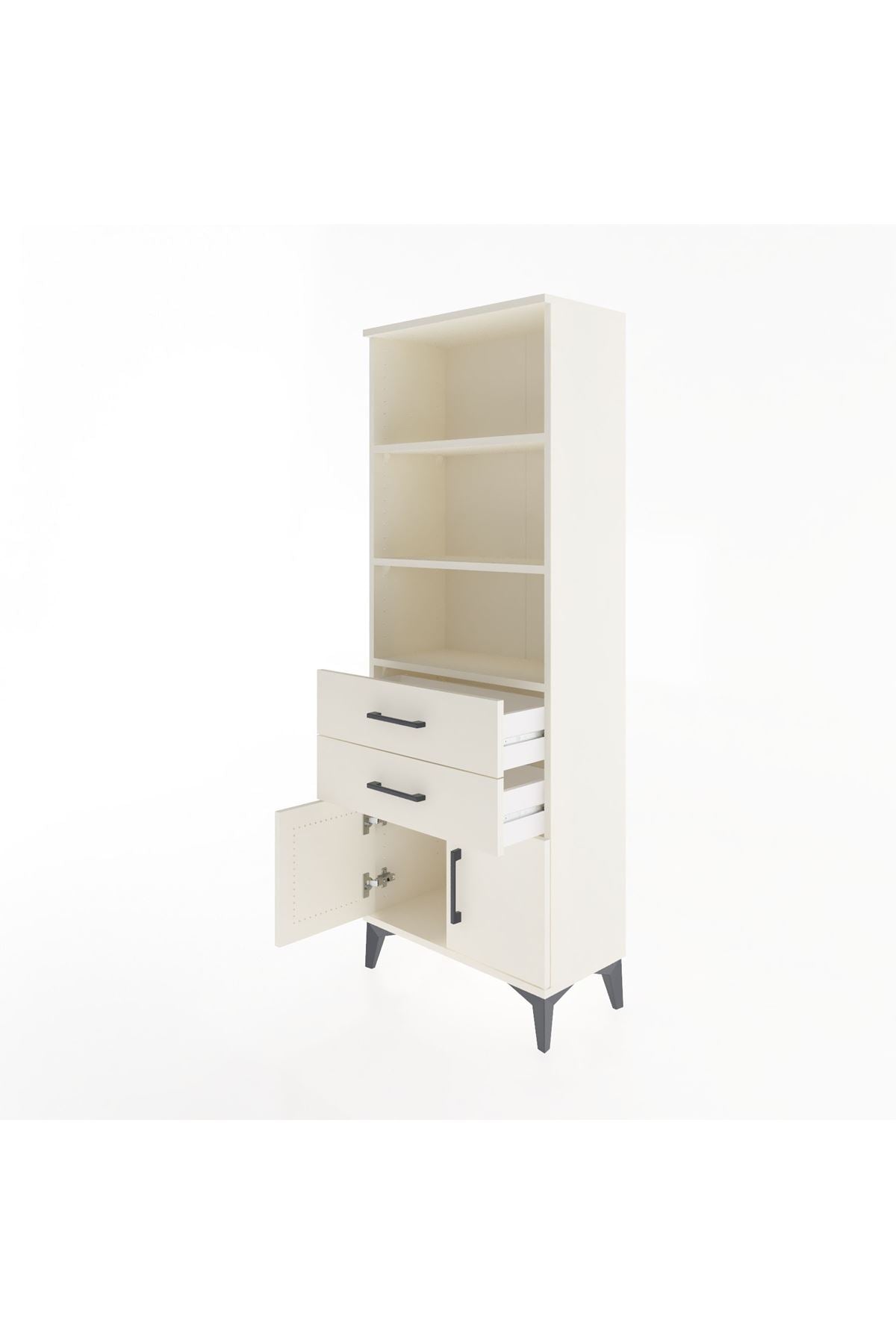 Arges Dolap 3 Raflı 2 Çekmeceli 2 Kapaklı 60x30x163 Aytaşı-Aytaşı