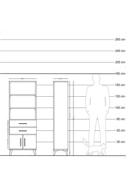 Arges Dolap 3 Raflı 2 Çekmeceli 2 Kapaklı 60x30x163 Aytaşı-Aytaşı