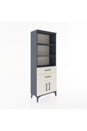 Arges Dolap 3 Raflı 2 Çekmeceli 2 Kapaklı 60x30x163 Antrasit-Aytaşı