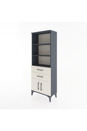 Arges Dolap 3 Raflı 2 Çekmeceli 2 Kapaklı 60x30x163 Antrasit-Aytaşı