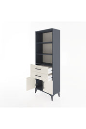 Arges Dolap 3 Raflı 2 Çekmeceli 2 Kapaklı 60x30x163 Antrasit-Aytaşı