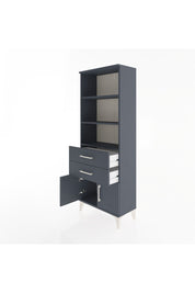 Arges Dolap 3 Raflı 2 Çekmeceli 2 Kapaklı 60x30x163 Antrasit-Antrasit