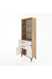Arges Dolap 3 Raflı 2 Çekmeceli 2 Kapaklı 60x30x163 Çam-Aytaşı
