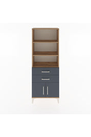 Arges Dolap 3 Raflı 2 Çekmeceli 2 Kapaklı 60x30x163 Çam-Antrasit