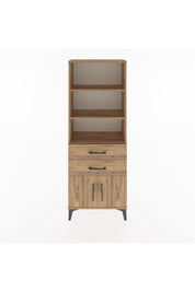 Arges Dolap 3 Raflı 2 Çekmeceli 2 Kapaklı 60x30x163 Çam-Çam