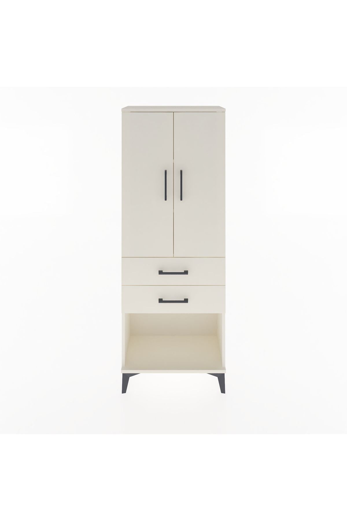 Arges Dolap 3 Raflı 2 Çekmeceli 2 Kapaklı 60x30x163 Aytaşı-Aytaşı