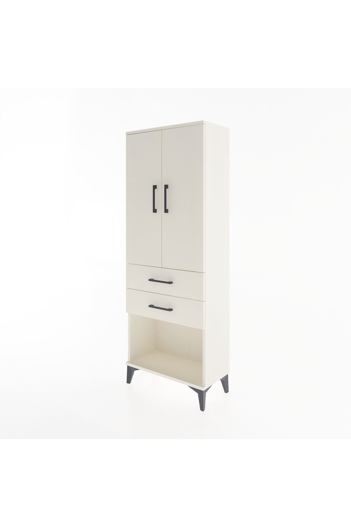 Arges Dolap 3 Raflı 2 Çekmeceli 2 Kapaklı 60x30x163 Aytaşı-Aytaşı