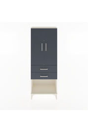 Arges Dolap 3 Raflı 2 Çekmeceli 2 Kapaklı 60x30x163 Aytaşı-Antrasit