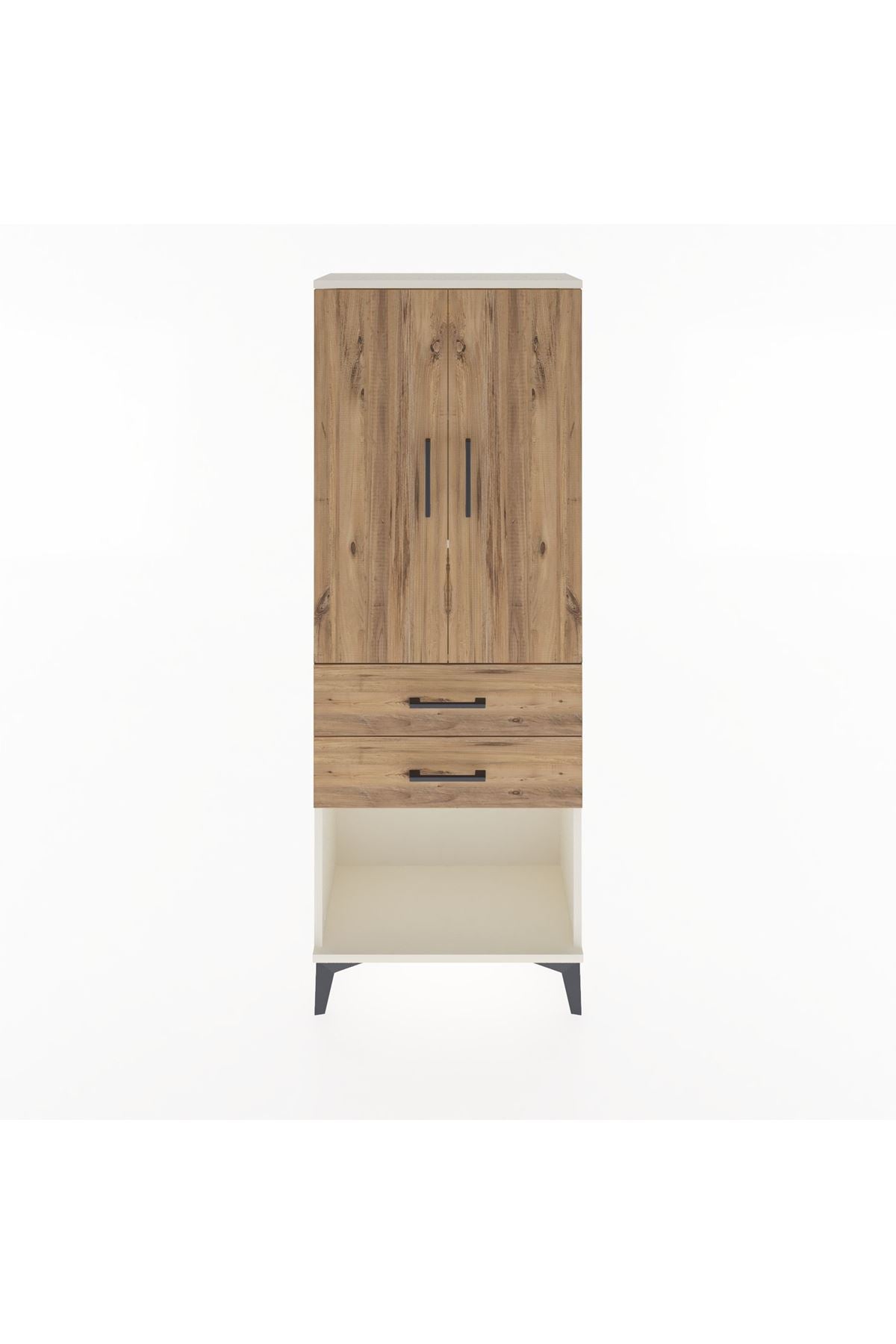 Arges Dolap 3 Raflı 2 Çekmeceli 2 Kapaklı 60x30x163 Aytaşı-Çam