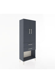 Arges Dolap 3 Raflı 2 Çekmeceli 2 Kapaklı 60x30x163 Antrasit-Antrasit