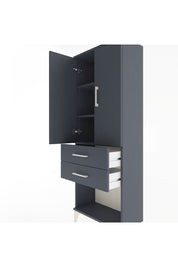 Arges Dolap 3 Raflı 2 Çekmeceli 2 Kapaklı 60x30x163 Antrasit-Antrasit