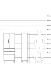 Arges Dolap 3 Raflı 2 Çekmeceli 2 Kapaklı 60x30x163 Antrasit-Çam