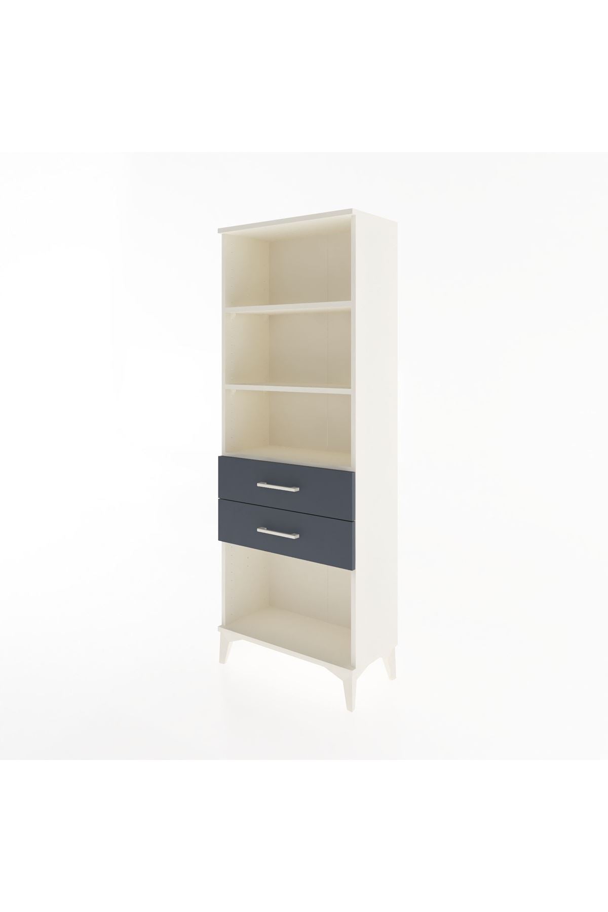 Arges Dolap 3 Raflı 2 Çekmeceli 60x30x163 Aytaşı-Antrasit