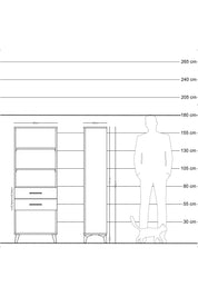 Arges Dolap 3 Raflı 2 Çekmeceli 60x30x163 Aytaşı-Antrasit