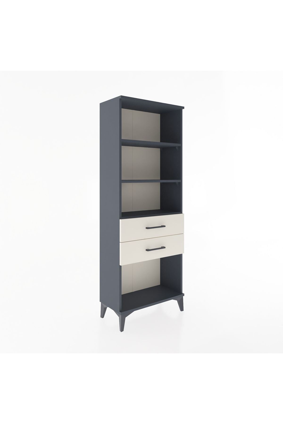 Arges Dolap 3 Raflı 2 Çekmeceli 60x30x163 Antrasit-Aytaşı