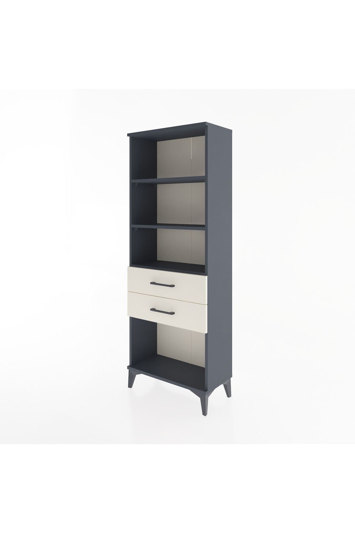 Arges Dolap 3 Raflı 2 Çekmeceli 60x30x163 Antrasit-Aytaşı